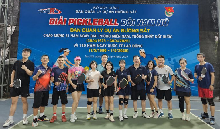 Giải Pickleball đôi nam nữ Ban QLDA Đường sắt chào mừng 51 năm ngày giải phóng Miền Nam, thống nhất đất nước (30/4/1975 – 30/4/2026) và 140 năm ngày Quốc tế Lao động (1/5/1886 – 1/5/2026).